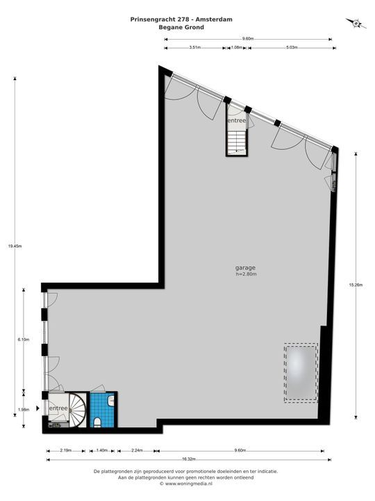 Prinsengracht 278 + 7PP, Amsterdam plattegrond-