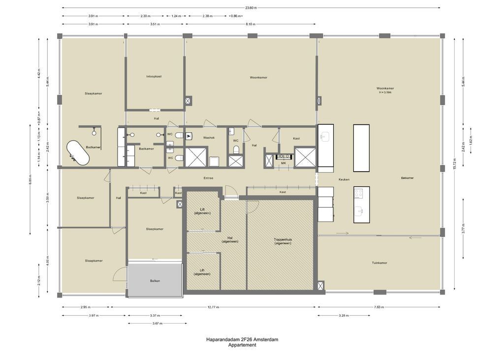 Haparandadam 2 F 26, Amsterdam plattegrond-