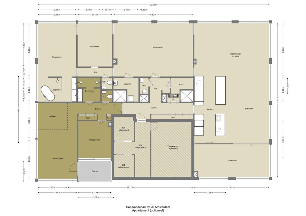Haparandadam 2 F 26, Amsterdam plattegrond-