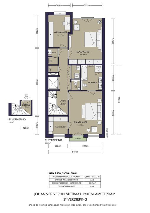 Johannes Verhulststraat 193 3, Amsterdam plattegrond-