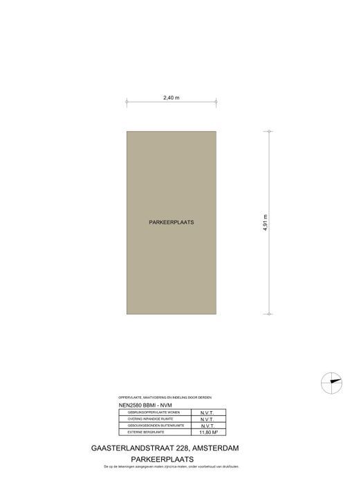 Gaasterlandstraat 228, Amsterdam plattegrond-