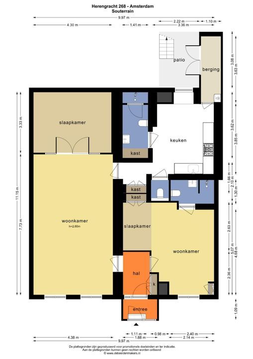 Herengracht 268 O, Amsterdam plattegrond-