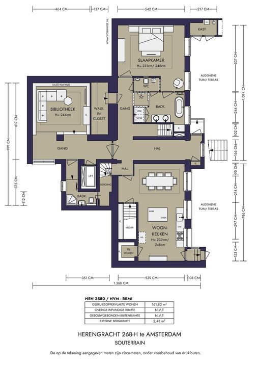 Herengracht 268 H, Amsterdam plattegrond-