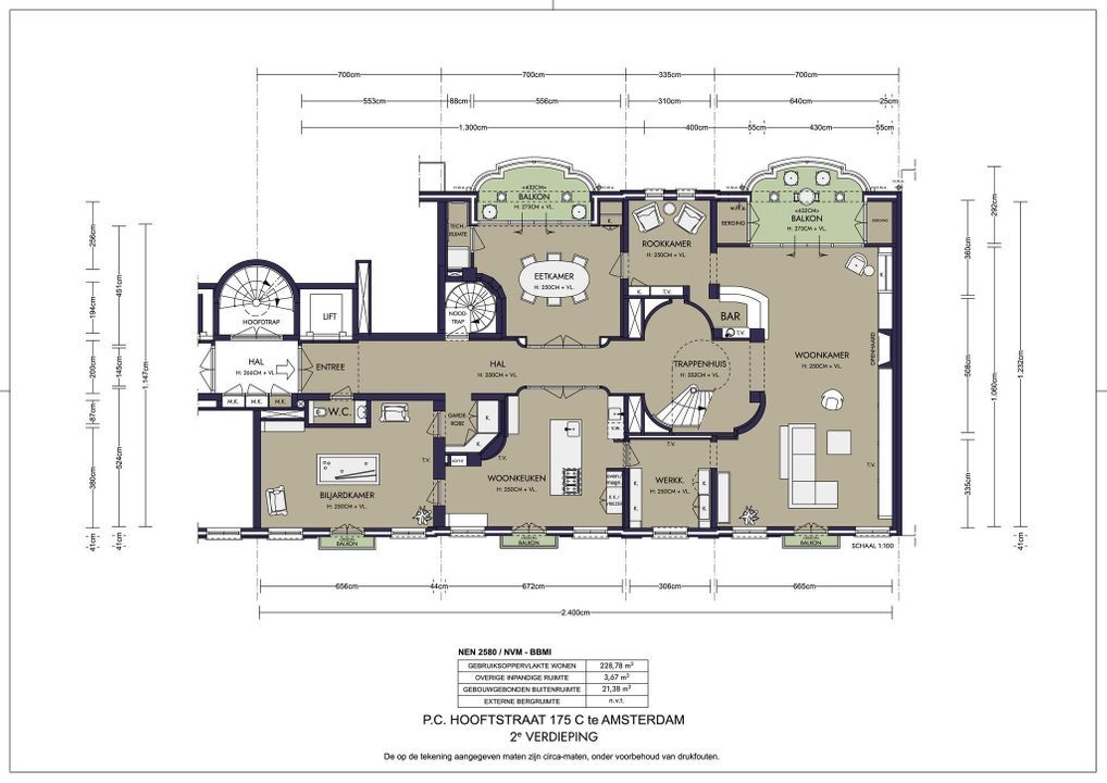 Pieter Cornelisz. Hooftstraat 175 C, Amsterdam plattegrond-