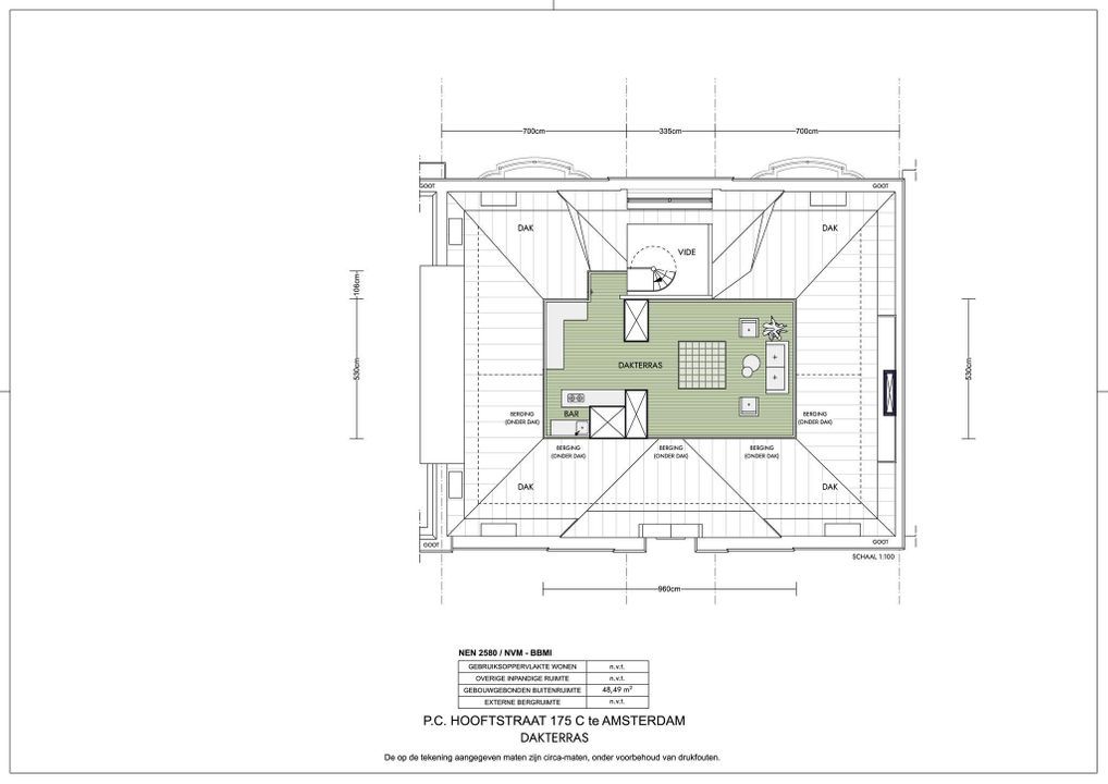 Pieter Cornelisz. Hooftstraat 175 C, Amsterdam plattegrond-