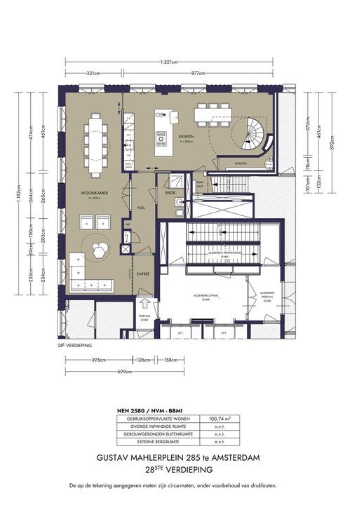 Gustav Mahlerplein 285, Amsterdam plattegrond-