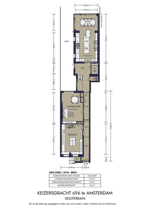 Keizersgracht 696, Amsterdam plattegrond-