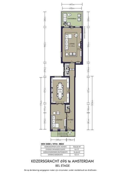 Keizersgracht 696, Amsterdam plattegrond-