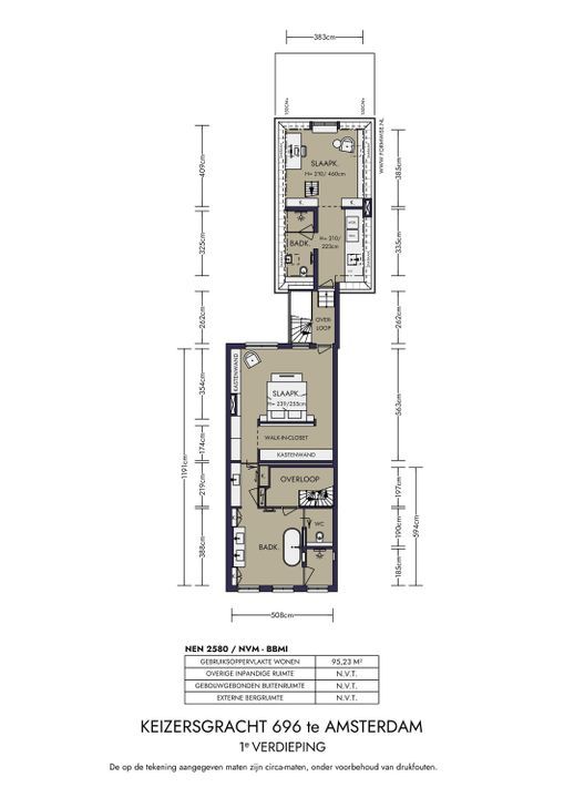 Keizersgracht 696, Amsterdam plattegrond-