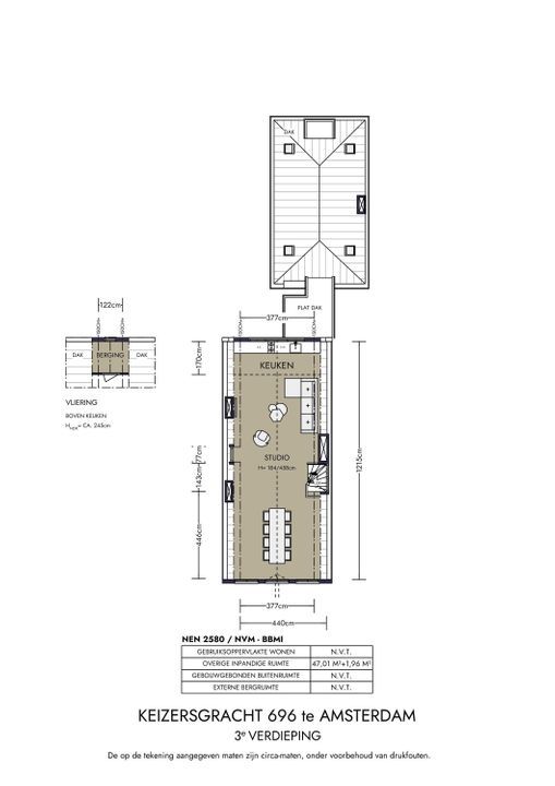 Keizersgracht 696, Amsterdam plattegrond-