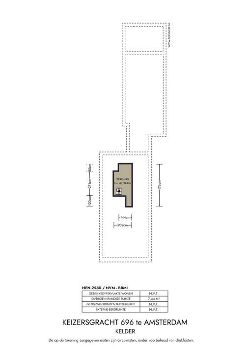 Keizersgracht 696, Amsterdam plattegrond-