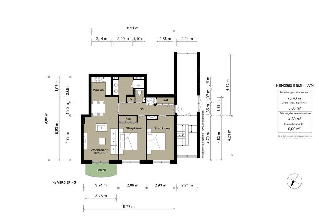 Van Eeghenstraat 206, Amsterdam plattegrond-