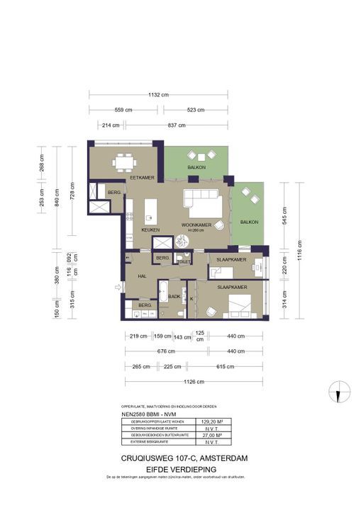 Cruquiusweg 107 C, Amsterdam plattegrond-