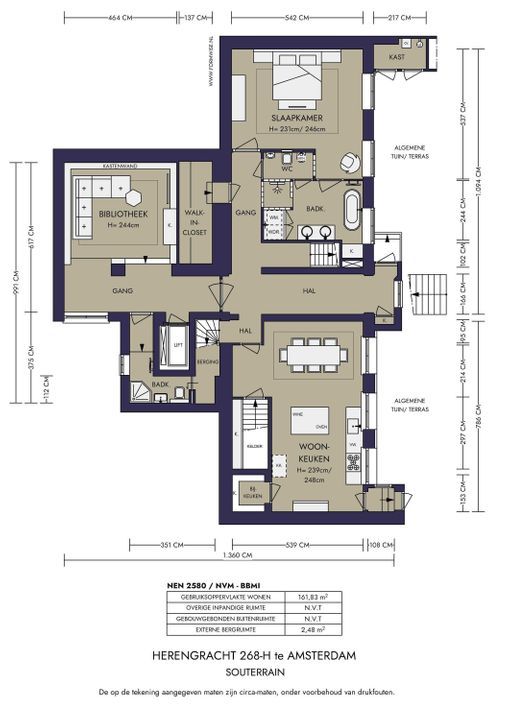Herengracht 268 H, Amsterdam plattegrond-