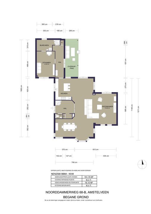 Noorddammerweg 68 B, Amstelveen plattegrond-