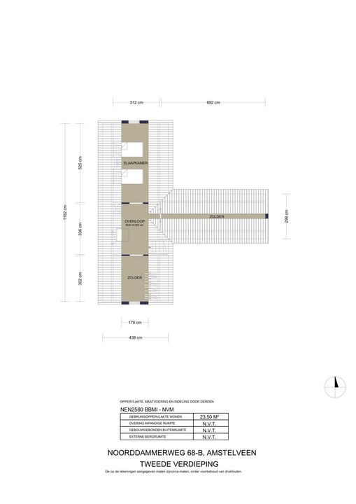 Noorddammerweg 68 B, Amstelveen plattegrond-