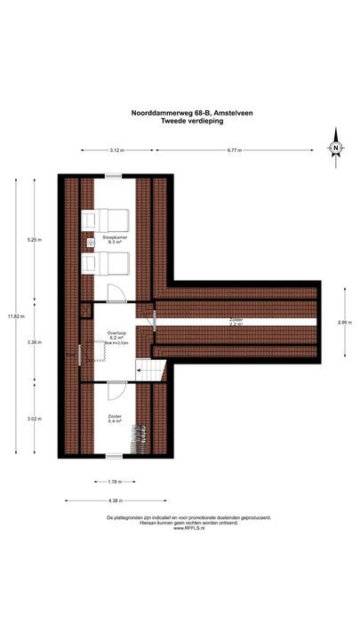 Noorddammerweg 68 B, Amstelveen plattegrond-