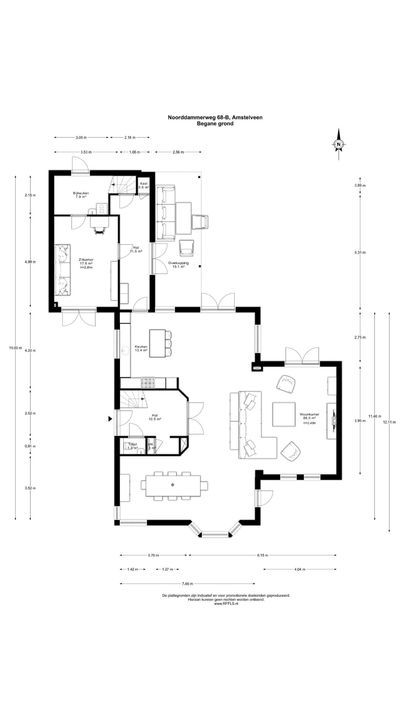 Noorddammerweg 68 B, Amstelveen plattegrond-