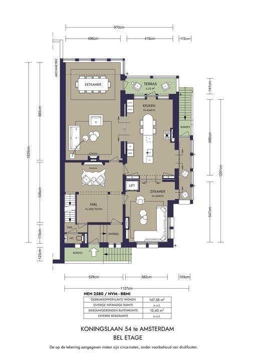Koningslaan 54, Amsterdam plattegrond-