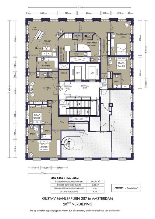 Gustav Mahlerplein 287, Amsterdam plattegrond-
