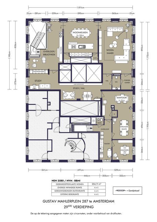 Gustav Mahlerplein 287, Amsterdam plattegrond-