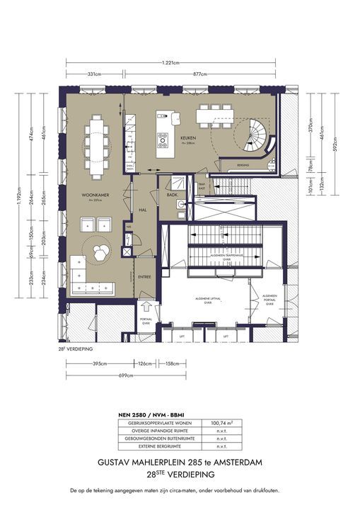 Gustav Mahlerplein 285, Amsterdam plattegrond-