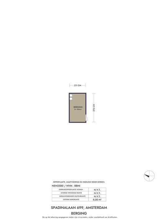 Spadinalaan 699, Amsterdam plattegrond-