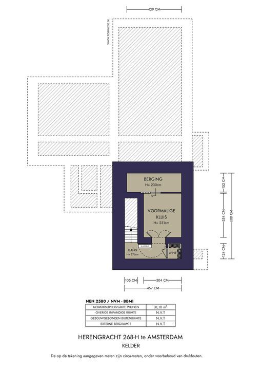 Herengracht 268 H, Amsterdam plattegrond-