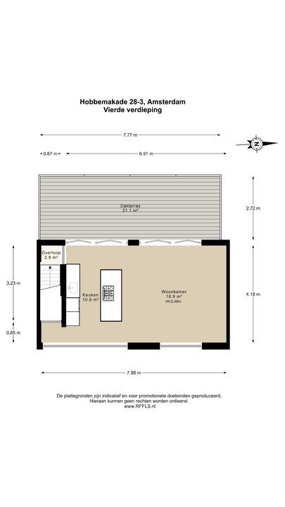 Hobbemakade 28 3, Amsterdam plattegrond-