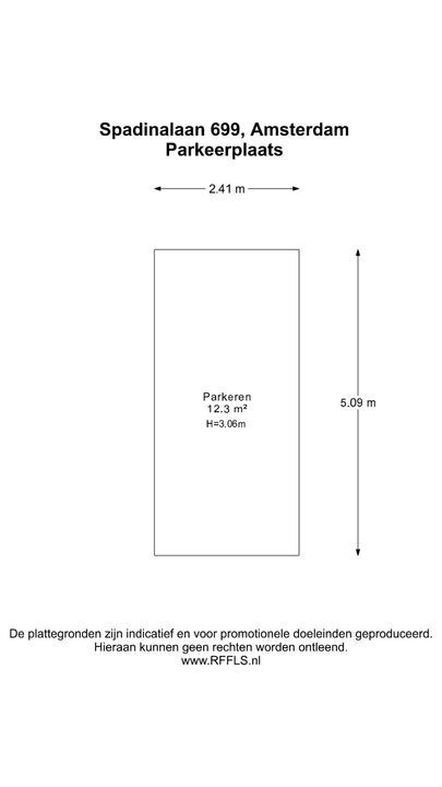 Spadinalaan 699, Amsterdam plattegrond-