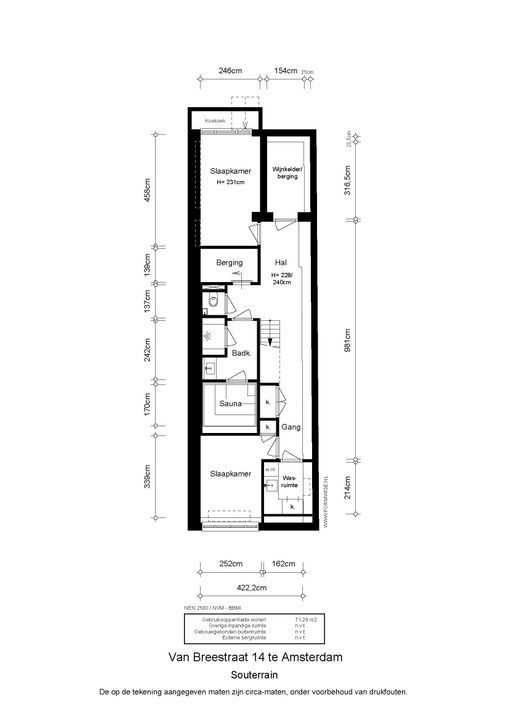 Van Breestraat 14, Amsterdam plattegrond-