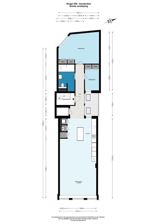 Singel 356 B, Amsterdam plattegrond-