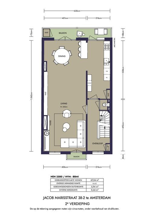 Jacob Marisstraat 38 2, Amsterdam plattegrond-