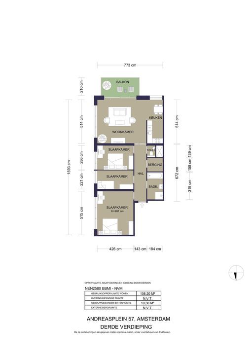 Andreasplein 57, Amsterdam plattegrond-
