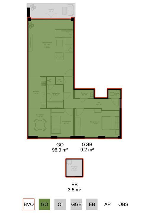 Titus van Rijnstraat 293, Amsterdam plattegrond-