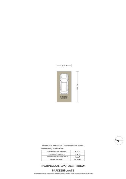 Spadinalaan 699, Amsterdam plattegrond-