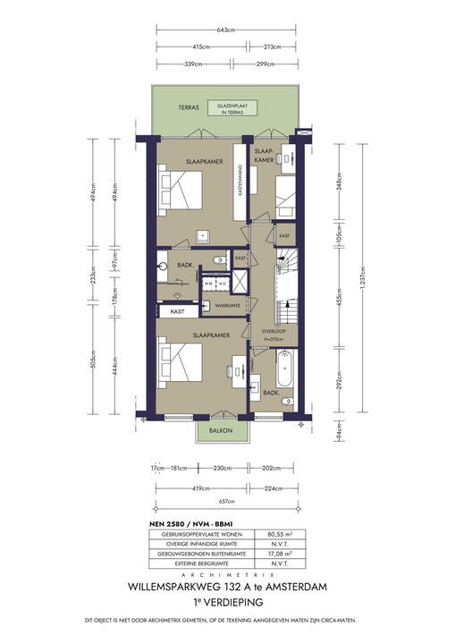 Willemsparkweg 132 A, Amsterdam plattegrond-