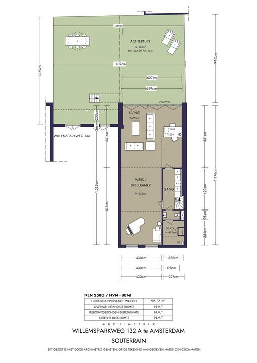 Willemsparkweg 132 A, Amsterdam plattegrond-