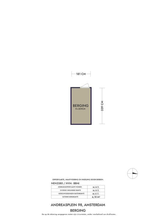 Andreasplein 98, Amsterdam plattegrond-