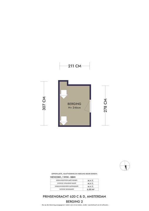 Prinsengracht 620 C, Amsterdam plattegrond-
