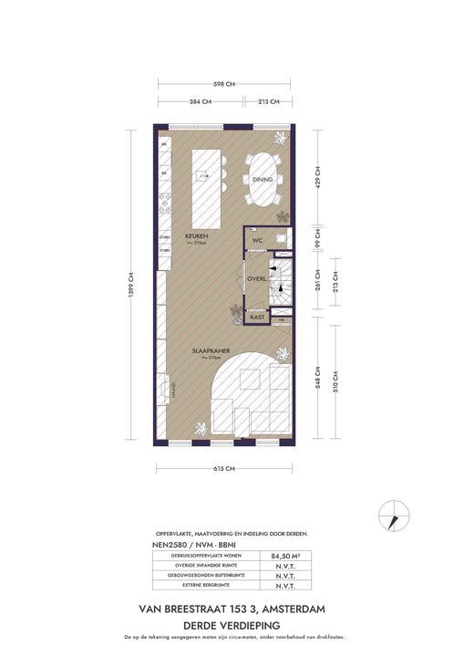 Van Breestraat 153 3, Amsterdam plattegrond-