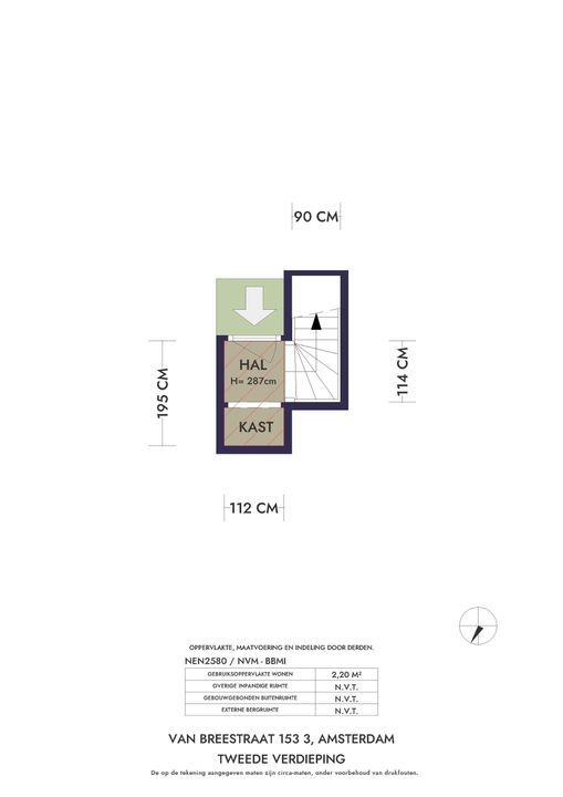 Van Breestraat 153 3, Amsterdam plattegrond-