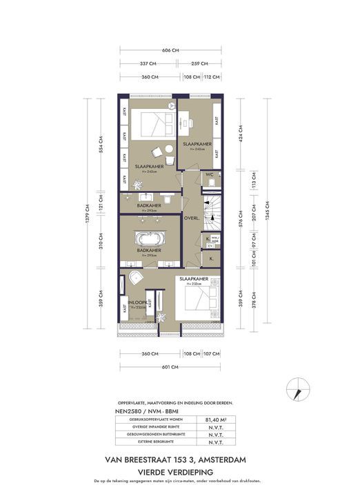 Van Breestraat 153 3, Amsterdam plattegrond-