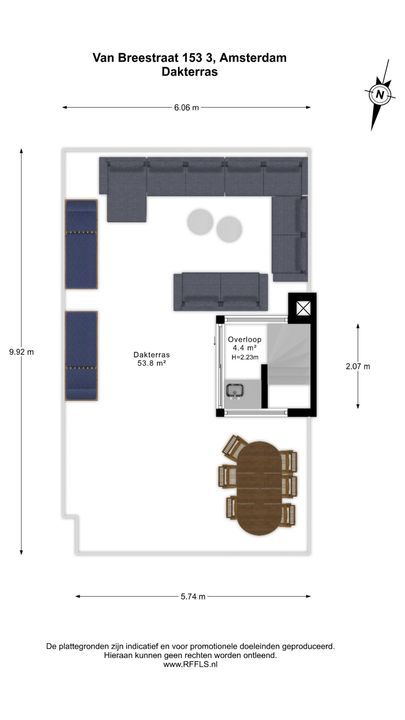 Van Breestraat 153 3, Amsterdam plattegrond-