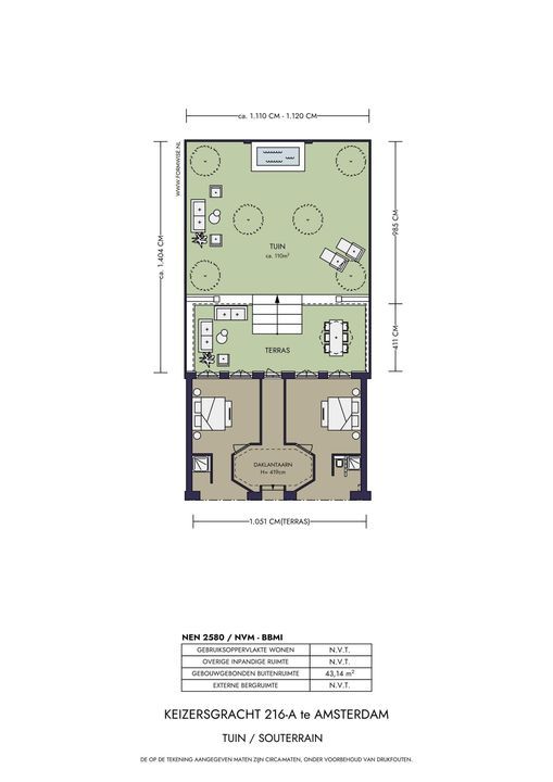 Keizersgracht 216 A, Amsterdam plattegrond-