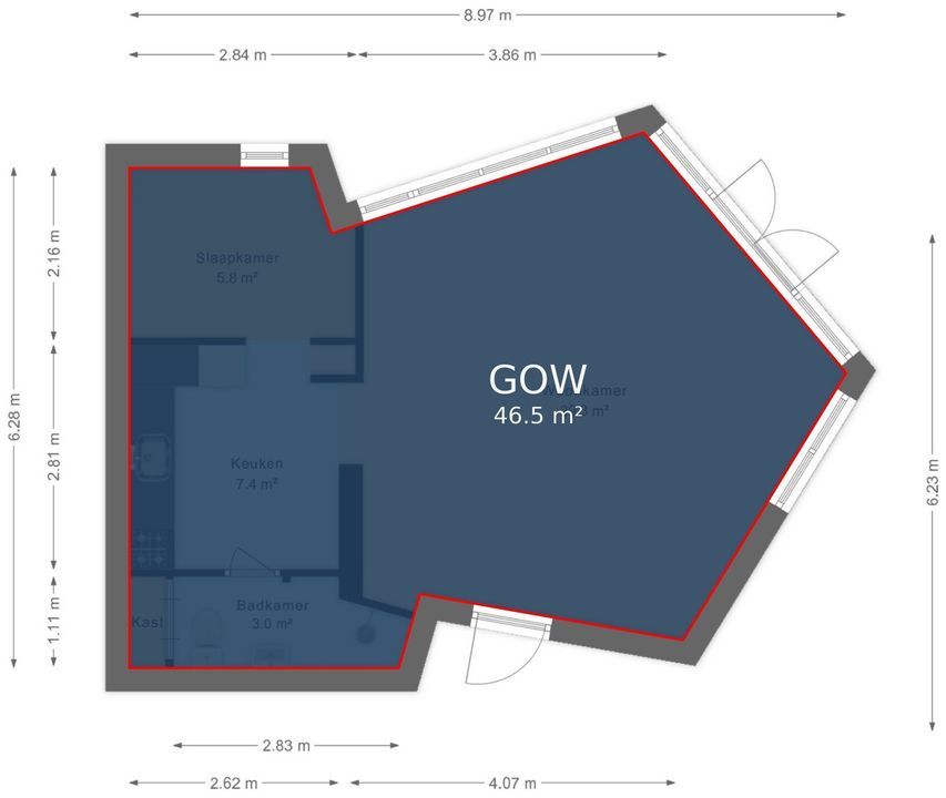 Kleine Veerweg 14, Zwolle plattegrond-