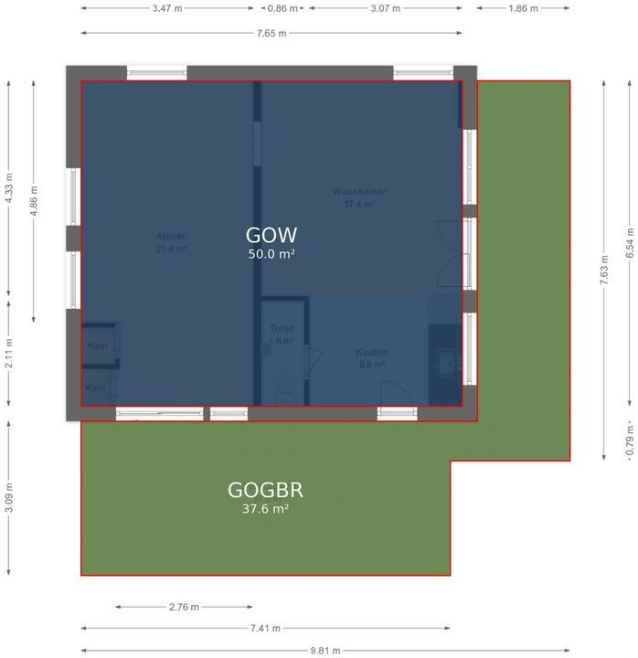 Kleine Veerweg 14, Zwolle plattegrond-