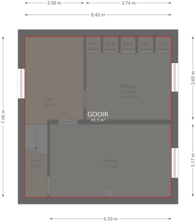 Jan Dommer van Poldersveldtweg 4, Ubbergen plattegrond-