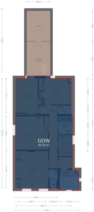Jan Dommer van Poldersveldtweg 4, Ubbergen plattegrond-