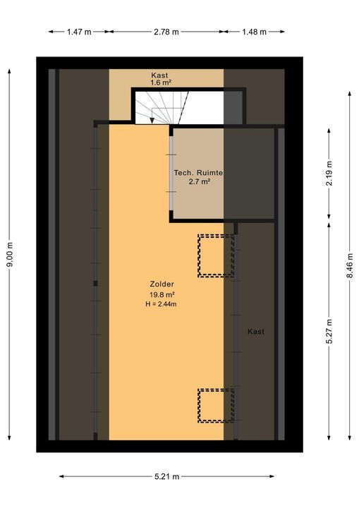Dorpstraat 129, Beekbergen plattegrond-